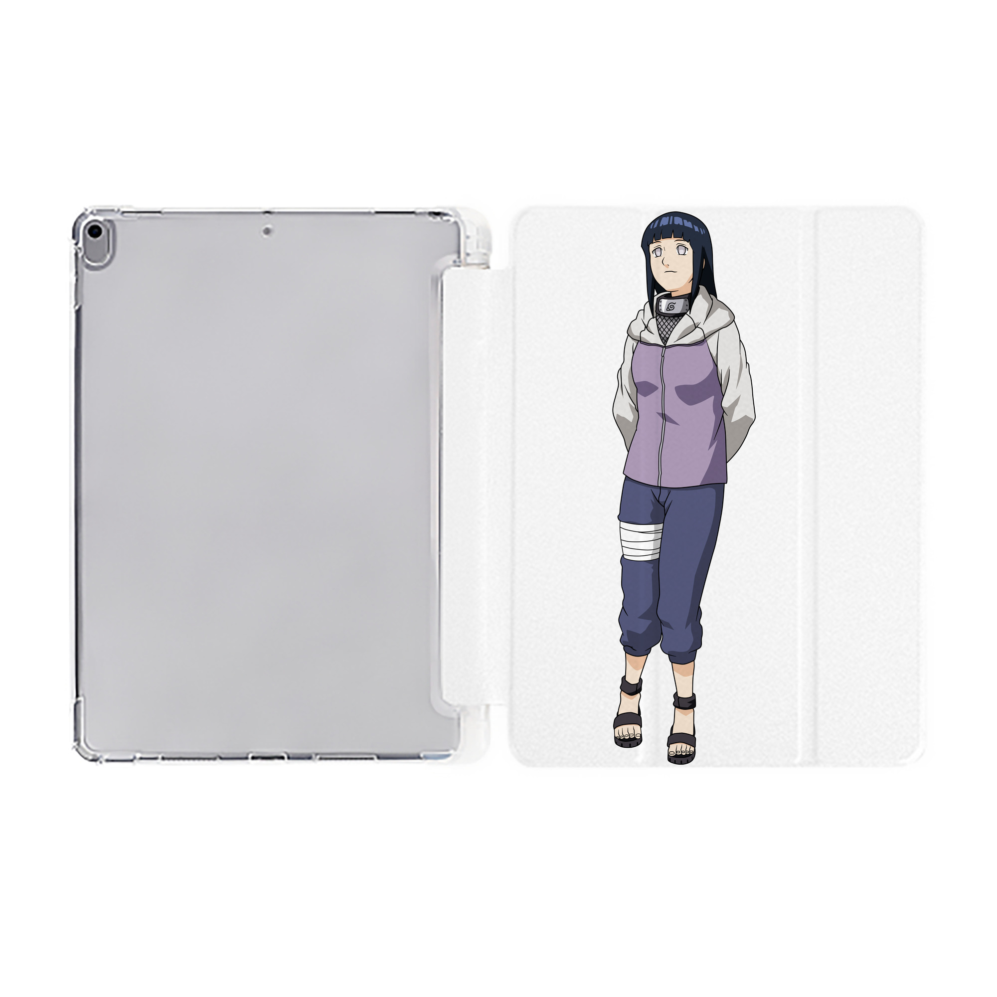 （画像用） NARUTO -ナルト- 日向ヒナタ Hyūga Hinata IPad ケース ペン収納付き 三つ折りスタンド PUレザー×シリコン 対応機種9.5/10.5/10.9インチ